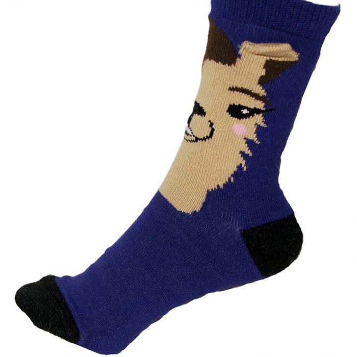 Alpaka 3D Socken blau