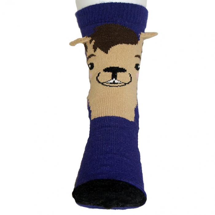 Alpaka 3D Socken blau front